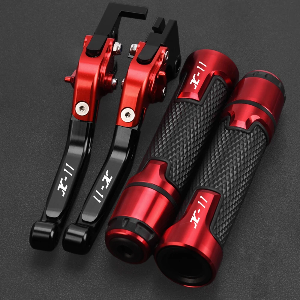 For Honda X11 X 11 X-11 1999 2000 2001 2002 Motorcycle Aluminum Brake Clutch Levers Handlebar grips Folding Adjustable Handles