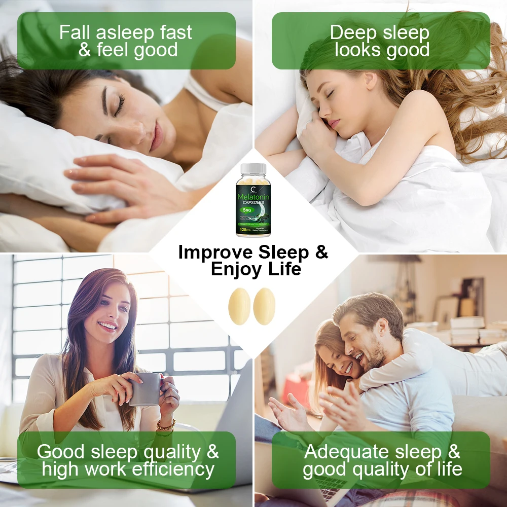 GPGP Greenpeople 3 Bottles 120pcs Super Strength Melatonin Nighttime Sleep Sleeping Tablets Prolong Sleep Time Deep Sleep