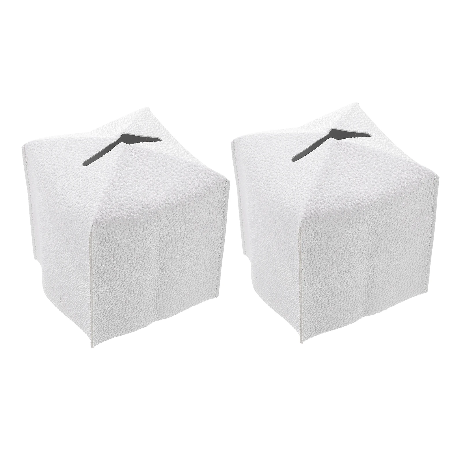 

2pcs Pu Tissue Box Covers Luxury Napkin Storage Cases Office Bedroom Living Room Paper Towel Dispenser Household Tissue