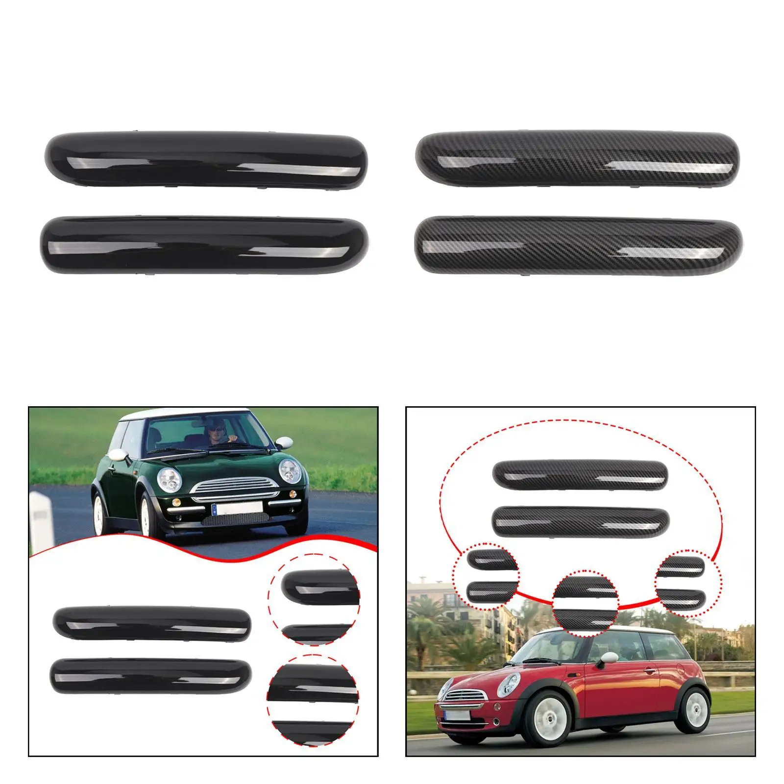 

2Pcs Front Bumper Trims Covers Spare Parts Modification Car Accessories Both Sides for Right Left for Mini Copper Cabrio