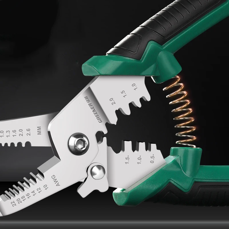 มัลติฟังก์ชั่น Wire Strippers สแตนเลสช่างไฟฟ้าเครื่องมือเครื่องตัดลวดสายกรรไกรตัดสายไฟ CRIMPING คีม