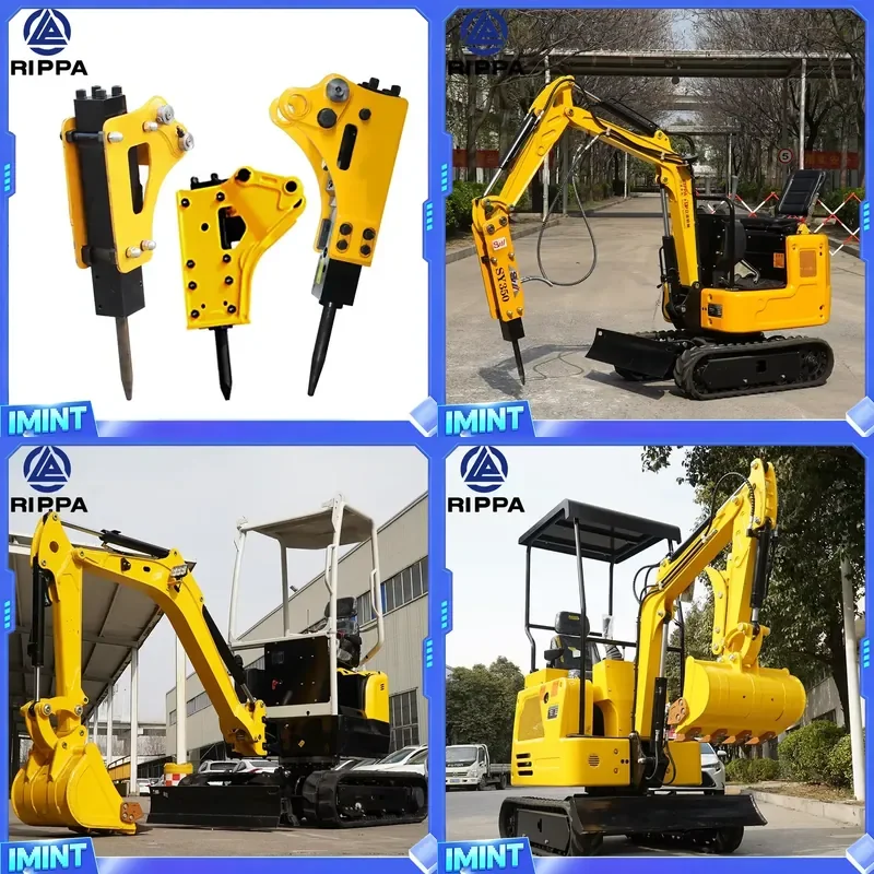 Construction Machinery Attachments Parts Small Mini Excavator Hydraulic Breaker Hammer With Mini Excavator