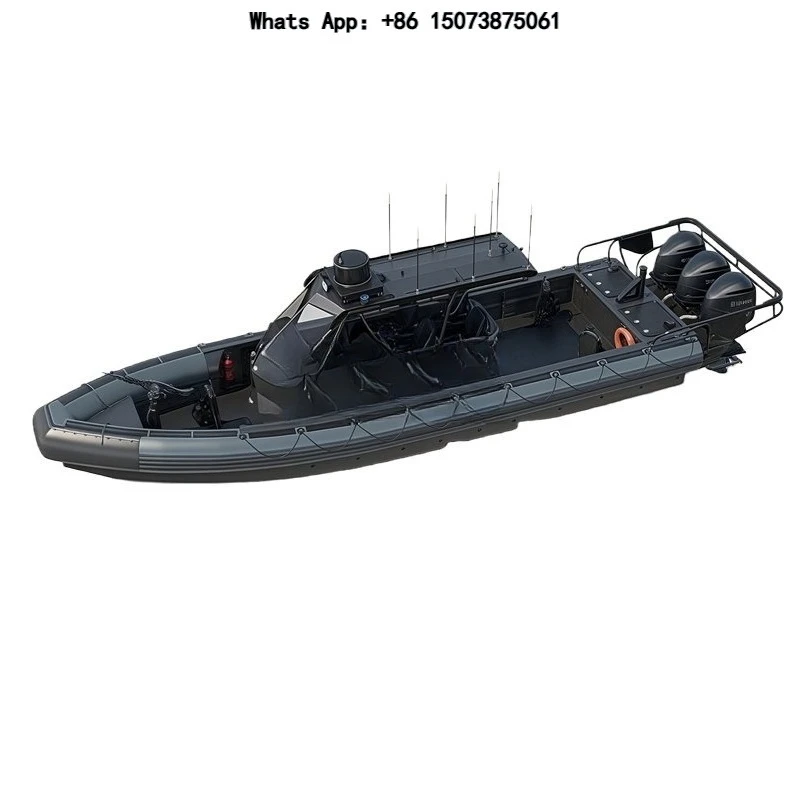 Heavy Duty 9.6m Aluminum RIB/RHIB Boat with 60 Knots Speed 20-Person Capacity for Government Rescue Cruising & Fishing