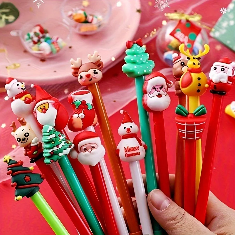 10pcs Christmas Gel Pens No Repeating Styles Perfect for Family Gifts Gift Set for Youngsters