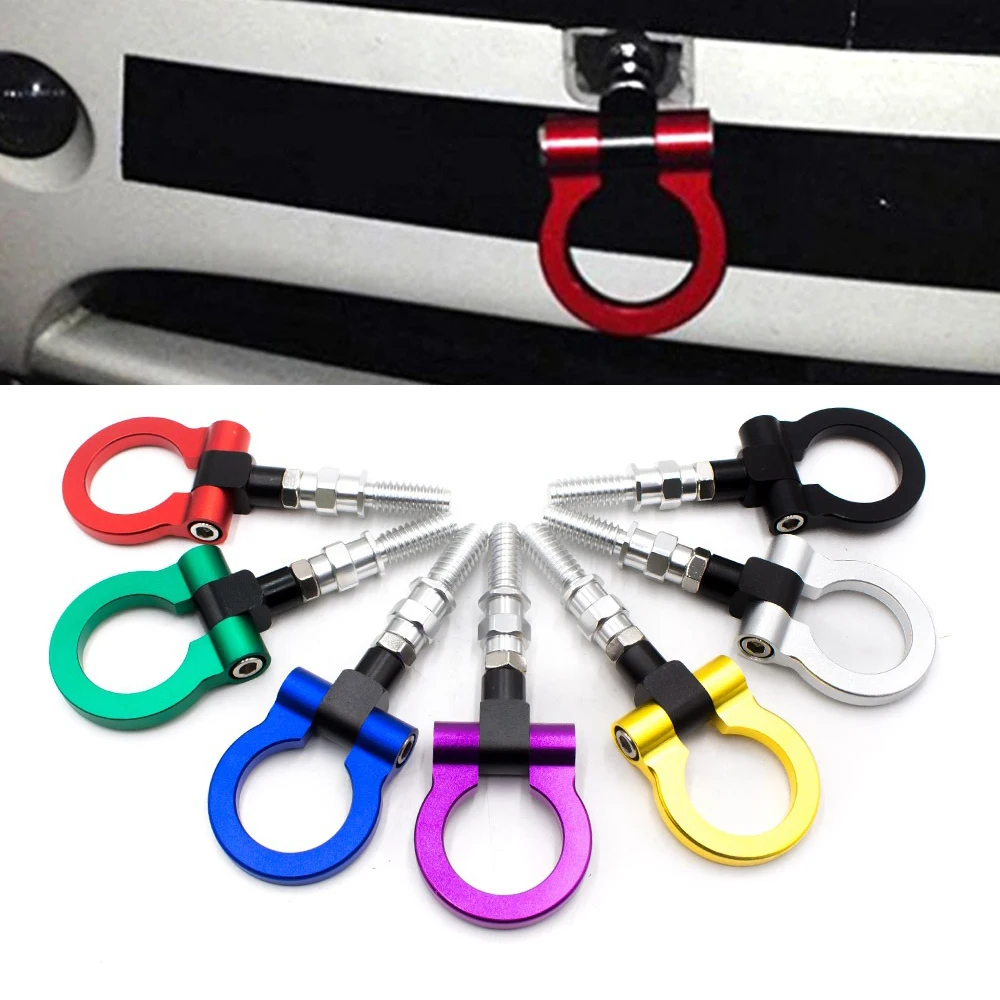 European Mode Car Styling Trailer Hook Sticker Decoration Car Auto Rear Front Trailer Simulation Racing Ring Vehicle Towing Hook