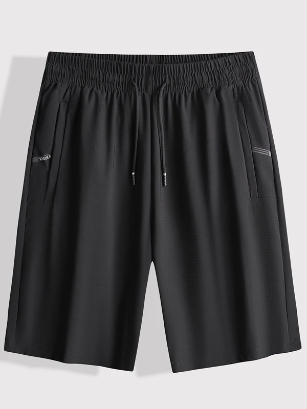 

plus Size Men's Ice Silk Qui Dry Sports orts Summer Loose Fit Casual Mid-Length Pants High Elastici Breathable Thin Model