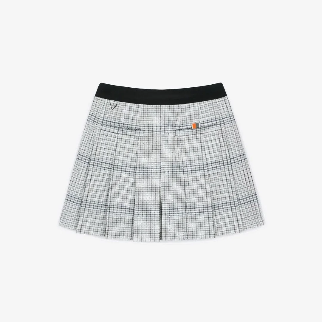 2024 New Spring Summer Women's Checkered Digital Printed Golf Short Skirt Fashion Outdoor Women Clothing