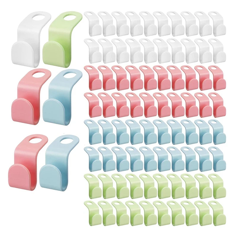 

400 Pcs 4 Colors Cascading Hanger Hooks Heavy Buckle Space Connection Buckle Jig Clip With Hanger
