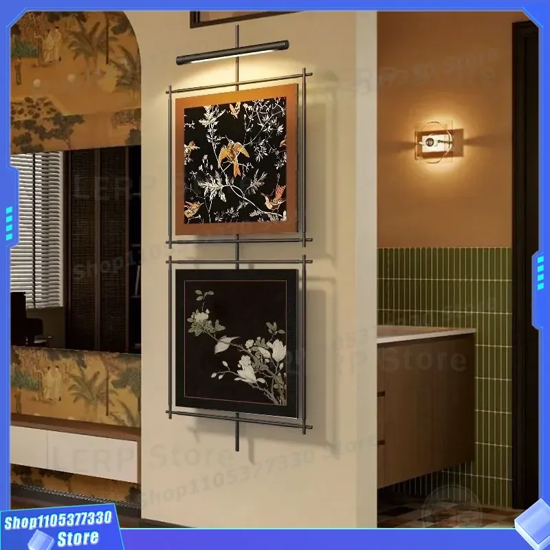 Modern Chinese Style Metal Rod Wall Art Mural for Hotel Homestay Living Room Entrance Aisle Background Simple Atmosphere