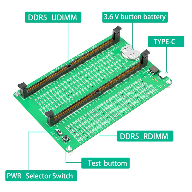 コンピュータマザーボードスロット,デュアルポート,ddr5,rdimm,メモリテストカード,LEDインジケーター付き,デスクトップコンピューター