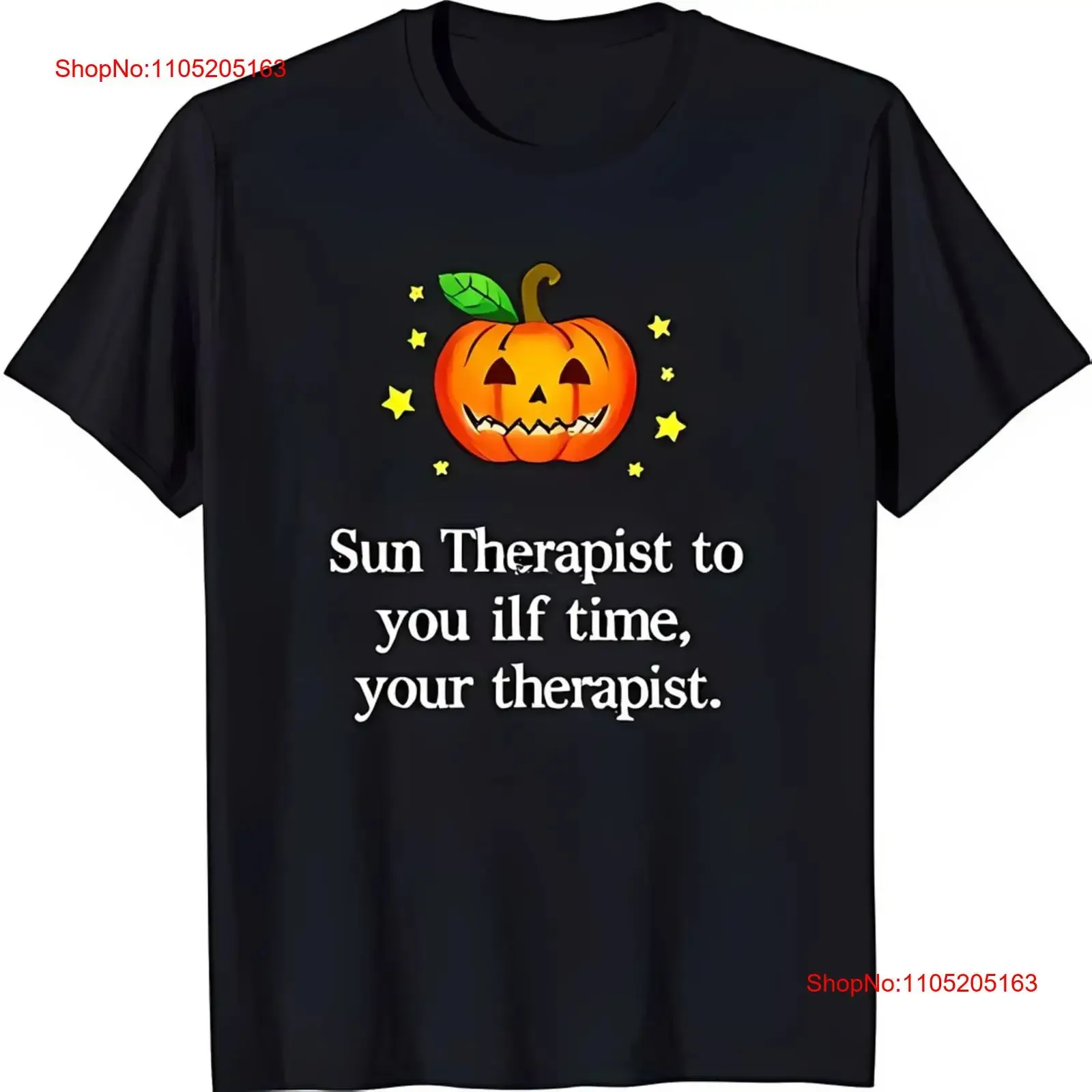 

Black T Shirt with o' Design and Stars 'Sun Therapist to You' vintage Washed Unisex homme Comfortable Stylish fashion