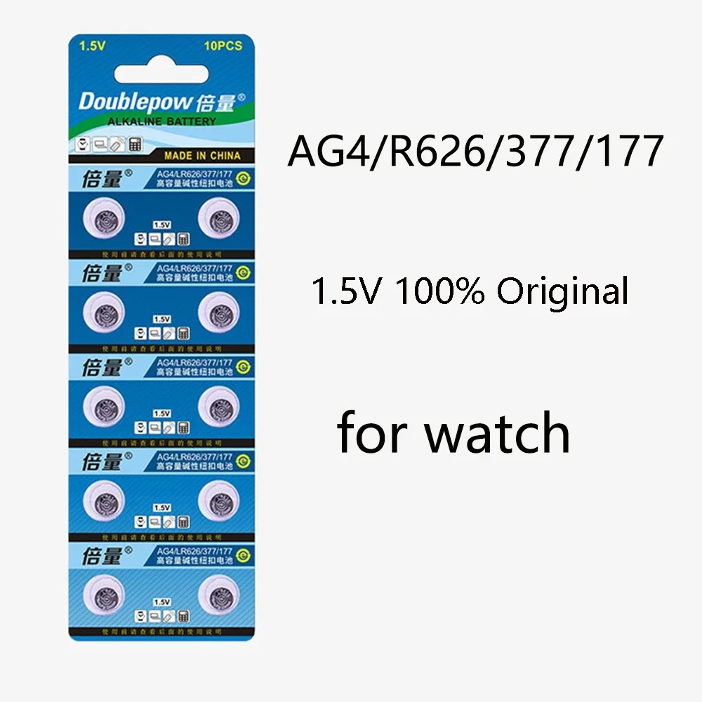 

10pcs 1.5V Alkaline battery AG4 377A LR626 SR626SW Button cell For Watch, Coin Cell Battery,Alkaline battery