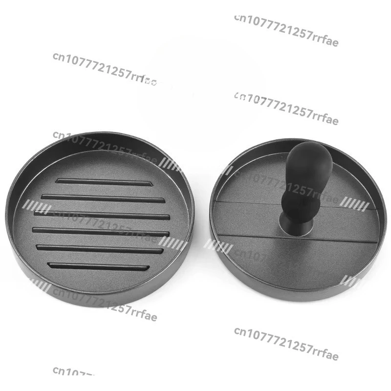 Manual aluminum meat press with non-stick coating for domestic kitchens for homemade burgers and patties