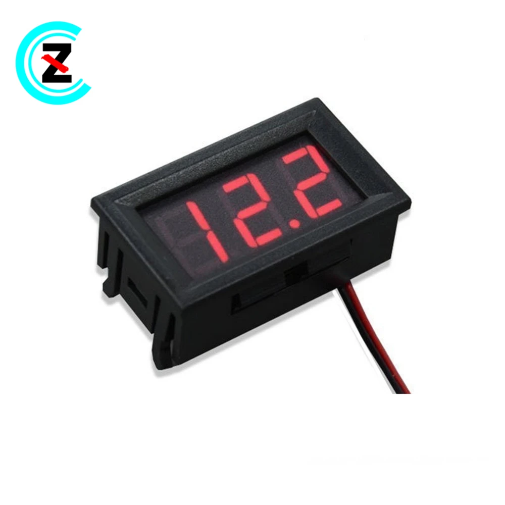 Two-wire DC voltmeter head, 0.56 inch LED digital tube, digital voltmeter, DC4.5V-30.0V, reverse protection  DSN-DVML-568-2