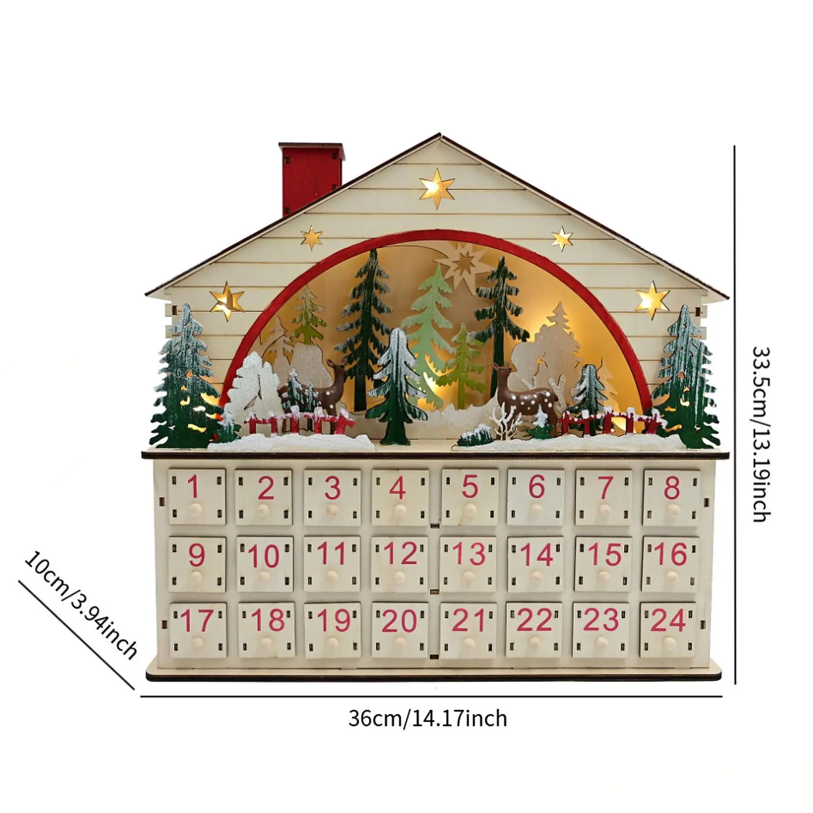 عيد الميلاد الخشبي تقويم القدوم زينة عيد الميلاد لمكتب غرفة المعيشة #6