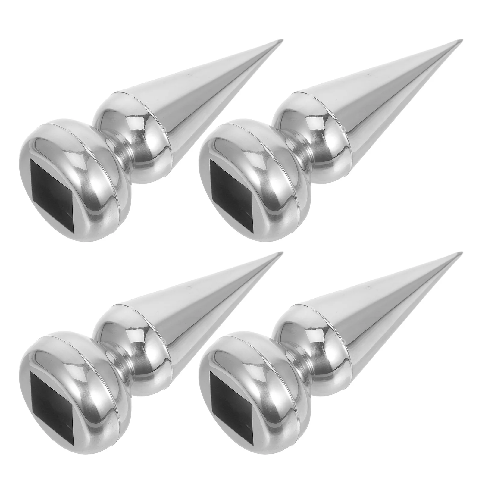 

4pcs Stainless Steel Finials Outdoor Metal Topper Picket Spire Tips Garden Yard Railings Gates Decor Toppers Guardrail Tips