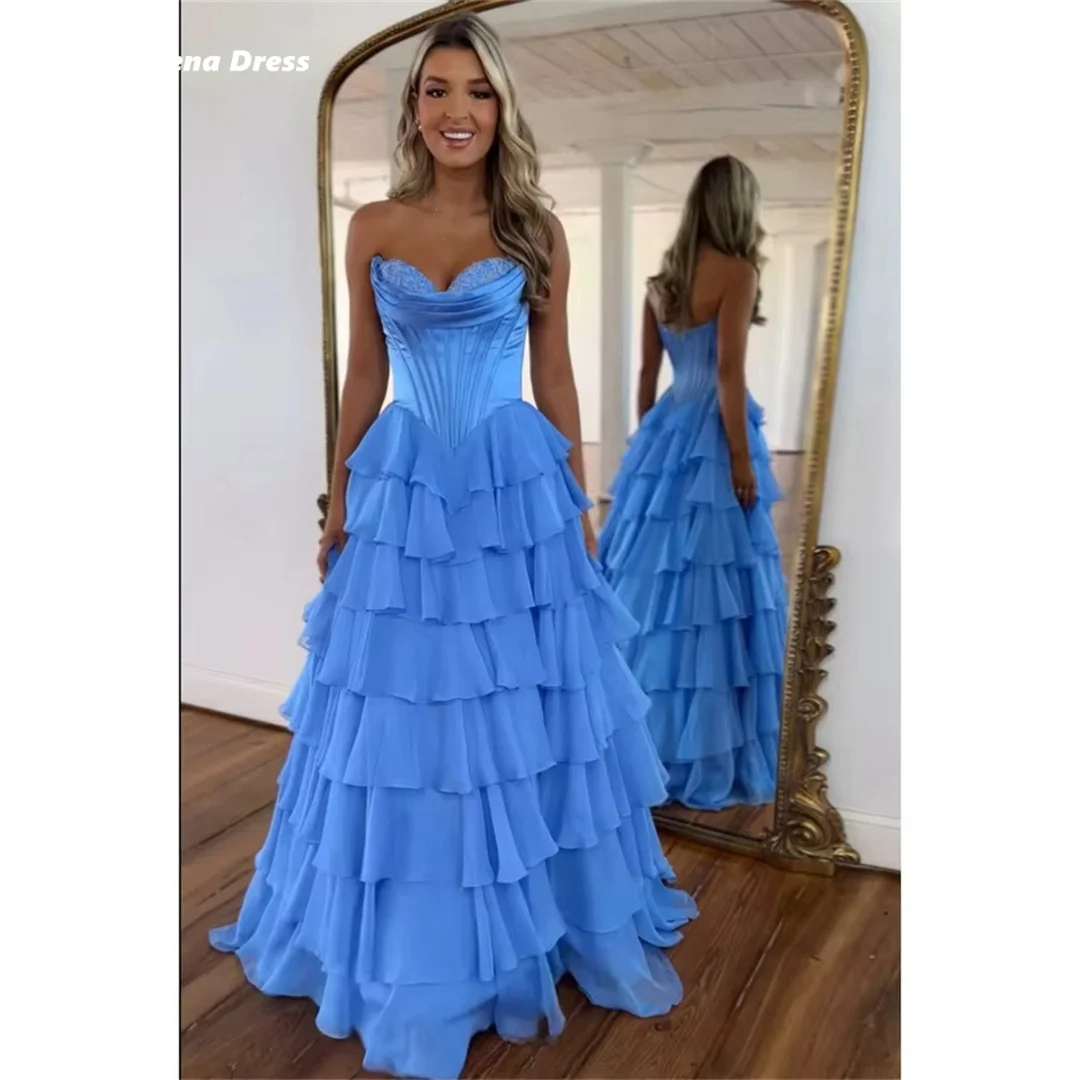 

Lena Custom Made Luxurious Women's Evening Dresses for Special Occasions Multi-layer Wedding Party Dress Line A Ball Gowns Prom