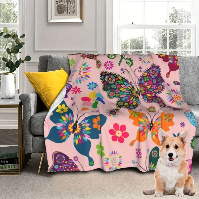 

Throw Blanket Butterfly Colorful Lightweight Cozy Living Room Sofa Blanket Throw for Kids Adults Sofa Travel Gift Decorative