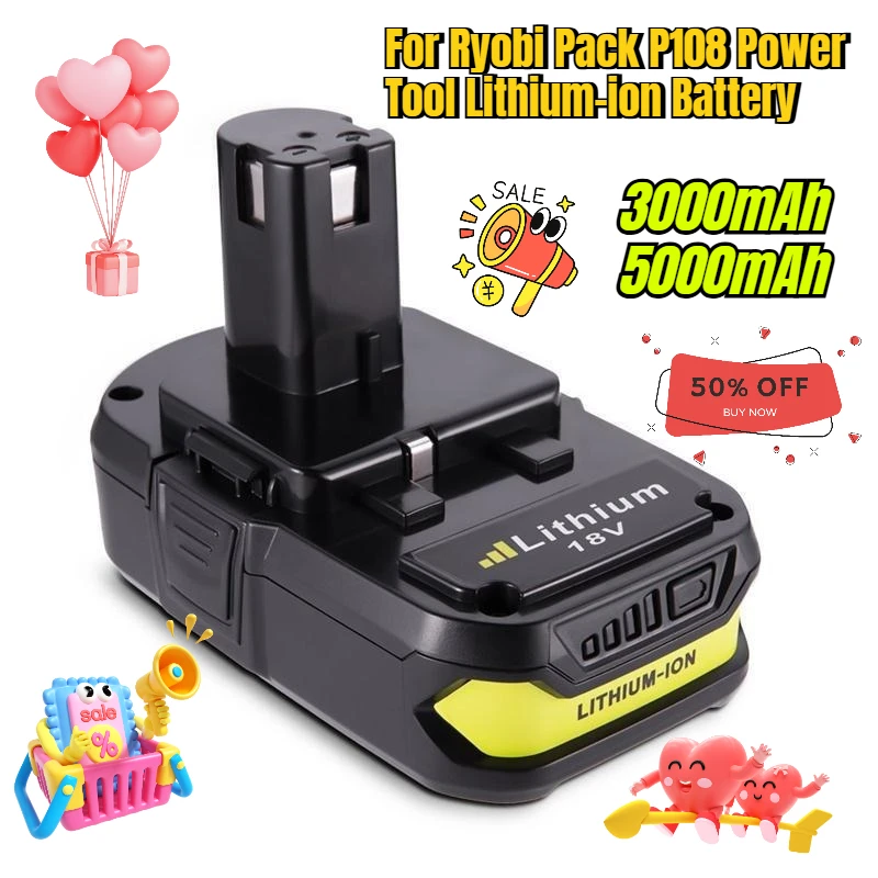 

3000/5000mAh for Ryobi Pack P108 Power Tool Lithium-ion Battery