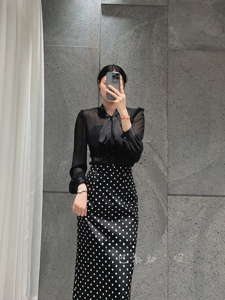 

Женская модная тонкая блузка с цветочным узором и принтом роз, свободного кроя, с длинным рукавом, для повседневной носки