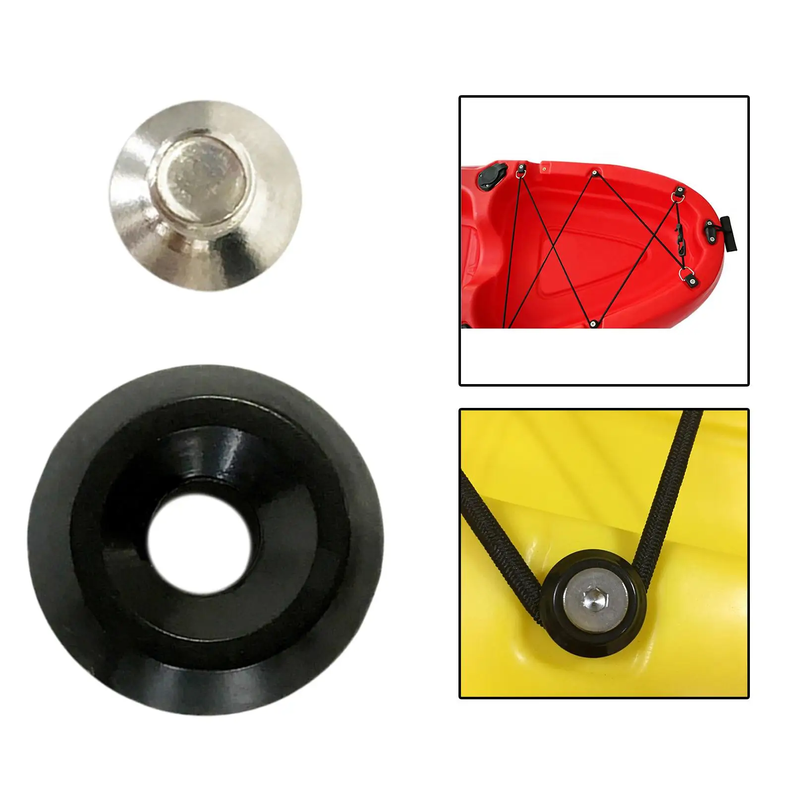 كاياك العيينة مع المسمار التعادل أسفل وسادة العين النايلون Padeye Outfitting تثبيت أدوات تصاعد التجديف الملحقات لقارب الصيد #4