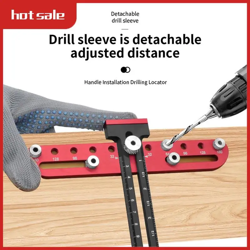 

Punch Locator Tool Aluminum Alloy Punch Locator Cabinet Drawer Handle Hole Drill Guide Sleeve Woodworking Tools For Handles Knob