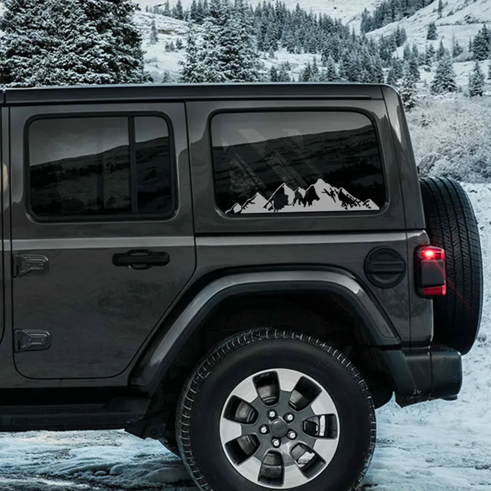 

2 шт. автомобильных наклеек для Jeep Renegade, Liberty, Patriot, Wrangler JK, Grand Cherokee, Rubicon, Compass, виниловые наклейки с горными пейзажами, аксессуары