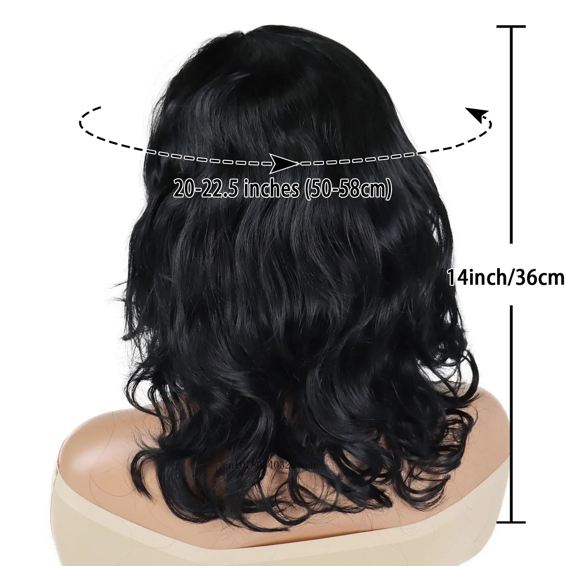 Synthetic Hair Short Black Curly Wigs for Women Wine Red Color Fluffy Wavy Bob Wig Side Bangs Thick Natural Outfits Wig Soft