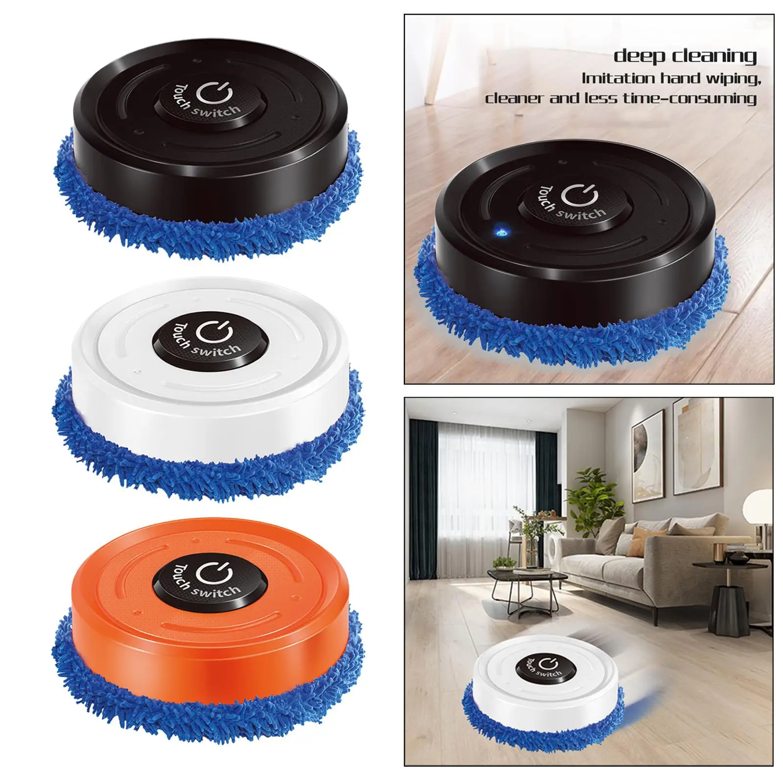Robot Vacuum Cleaner, USB Rechargeable Automatic Sweeper, Steam Mop Robot, Smart Moving Path for Pet Hair, Low Floor Carpets