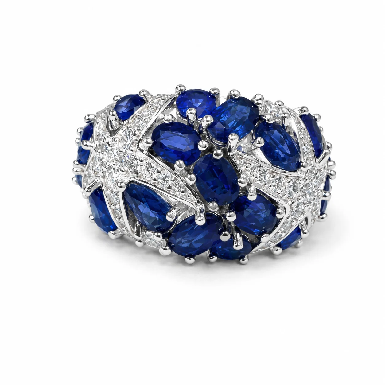 Natural India Kyanite ring starfish design 925 sterling silver light luxury jewelry for women's valentines party gifts