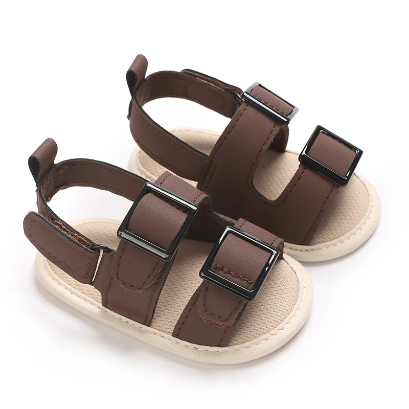 صيف جديد نمط 0-1 سنة طفل قطعة واحدة مشبك الصنادل صنادل شاطئ مسطحة عادية أحذية المشي