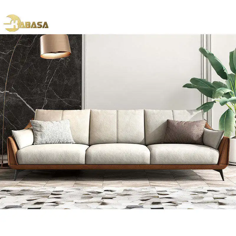 Modern Living Room Sectional Sofa With Comfort Cushions And Genuine Leather Upholstery For Family Seating And Home Lounge Use