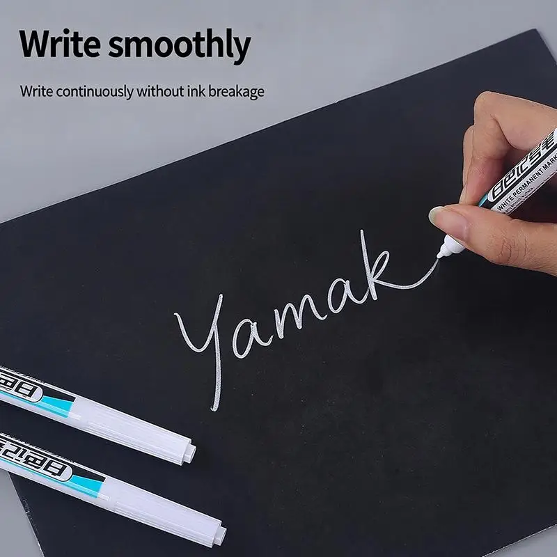 1PC Long Needle Marker Pen Waterproof Durable White Dash Pen for Woodworking Tile Screw Precise Marking Projects