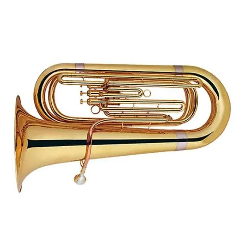 Wind Instrument Brass Instruments Tuba With Gold Lacquer Surface