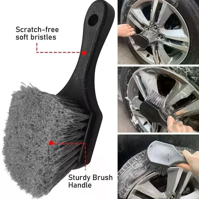 1PC Car Tire Wheel Rim Cleaning Brush Detailing Brushes Wash Towel Kit Universal Wheel Tire Cleaning Accessories