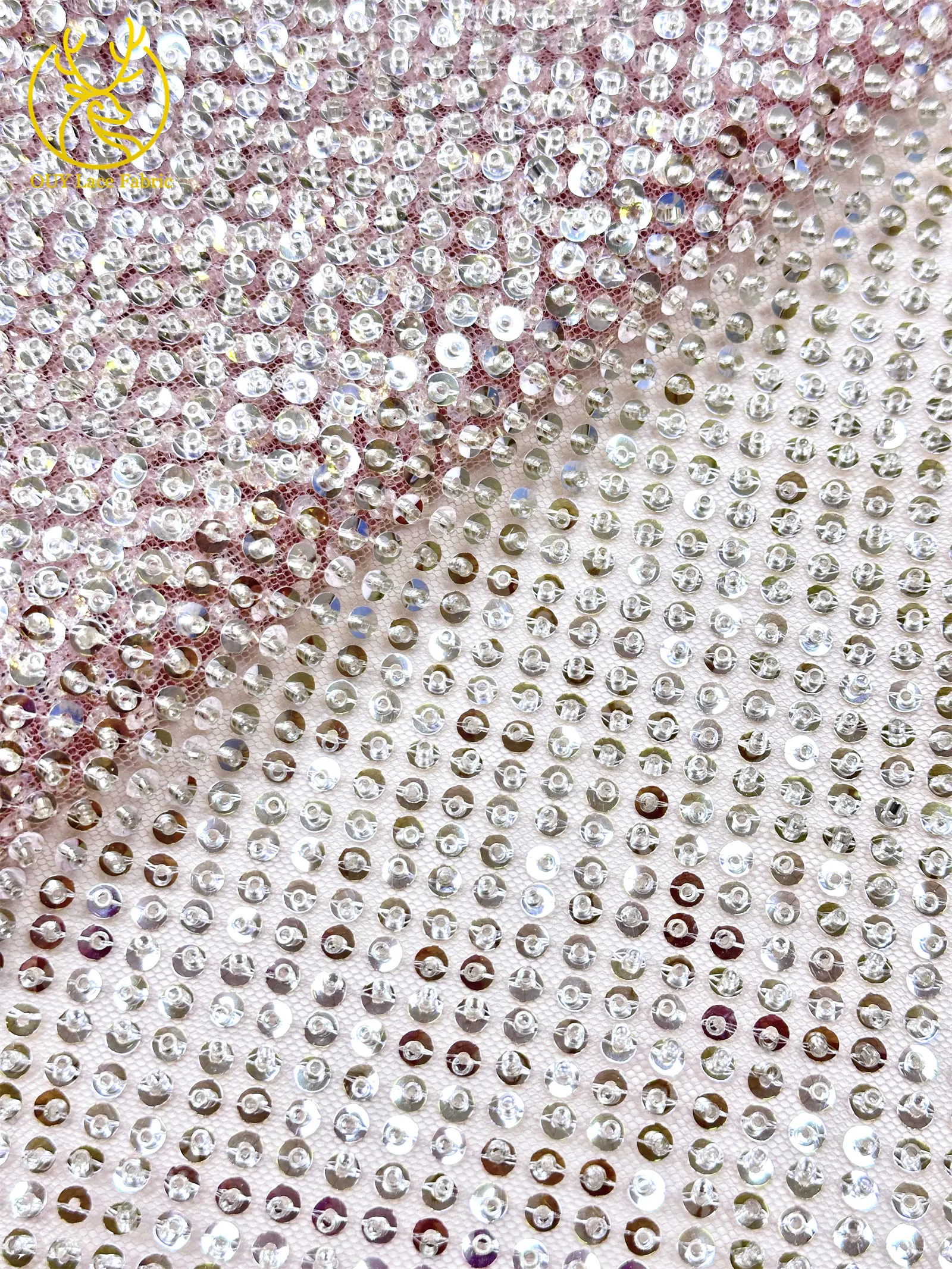 Eleganter französischer Mesh-Tüll-Spitzenstoff 2026 Nigerianischer vollständig perlenbesetzter runder Pailletten-Spitzenstoff für luxuriöse Abendkleider und Hochzeitsfeiern – Detail 16
