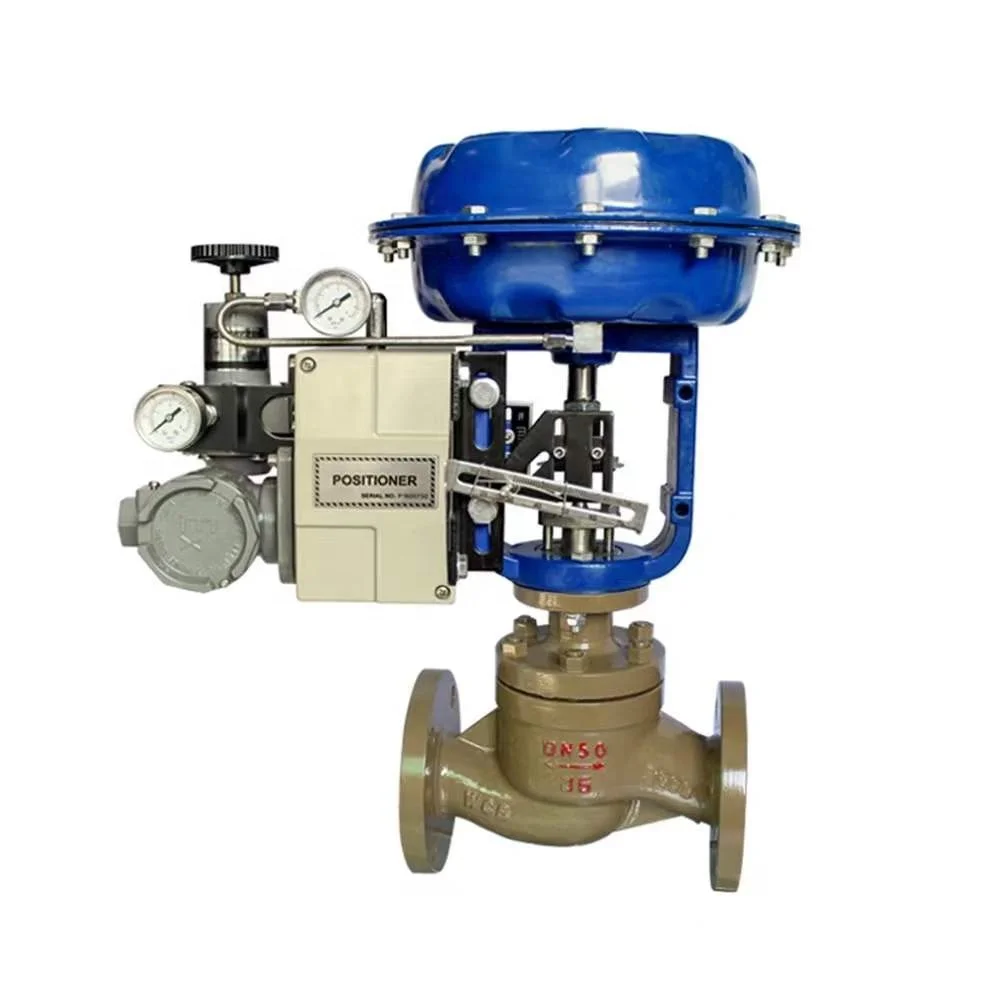 WCB Pneumatic Globe Control Valve SS304 Flange Pneumatic Single Seat Steam Globe Control Valve with YT1000 Positioner