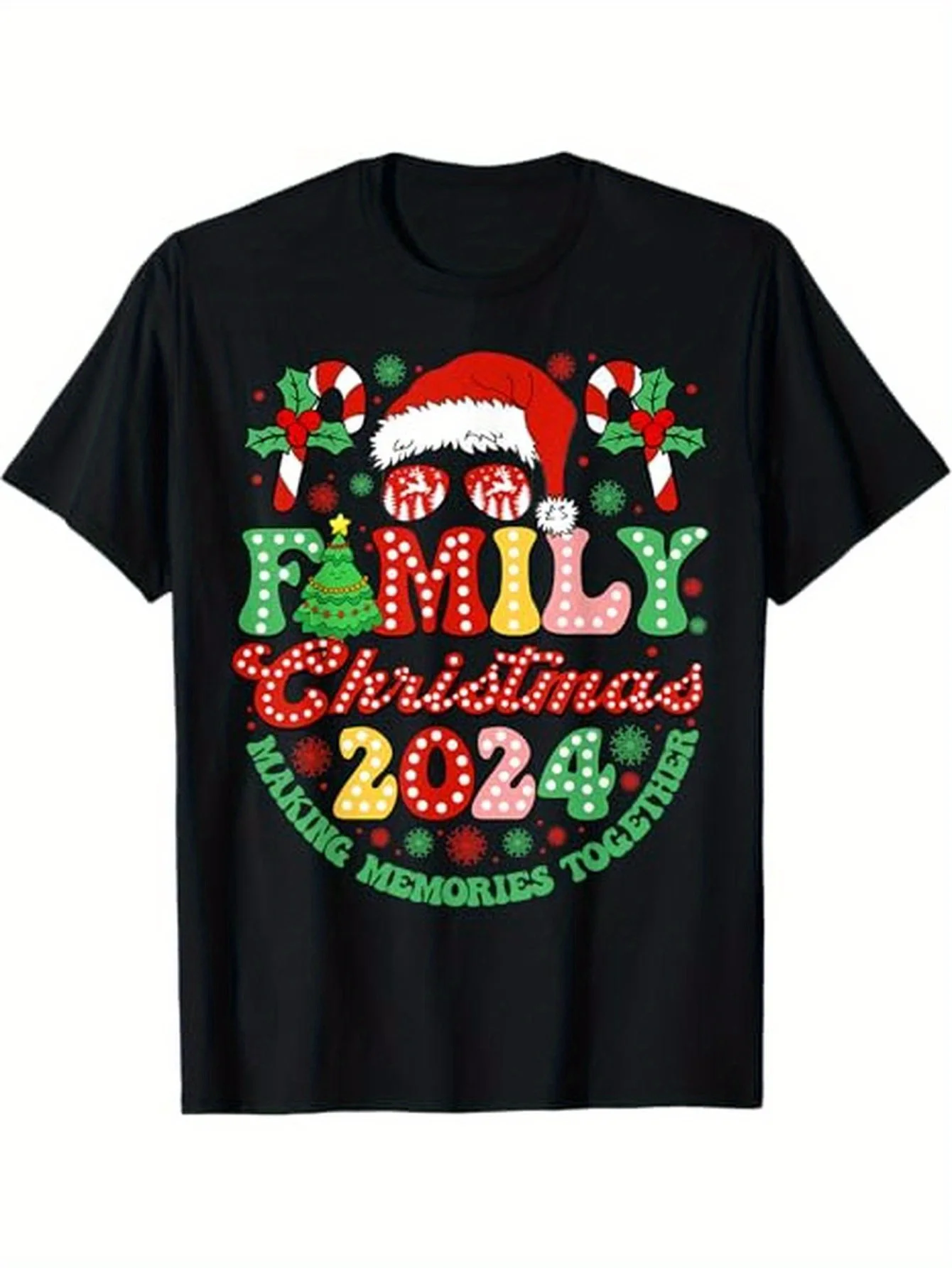 Family Christmas 2024 Christmas Squad Christmas Matching Pajamas T-shirt, Halloween Thanksgiving Christmas Gift, Suitable for Men Women Family Friends