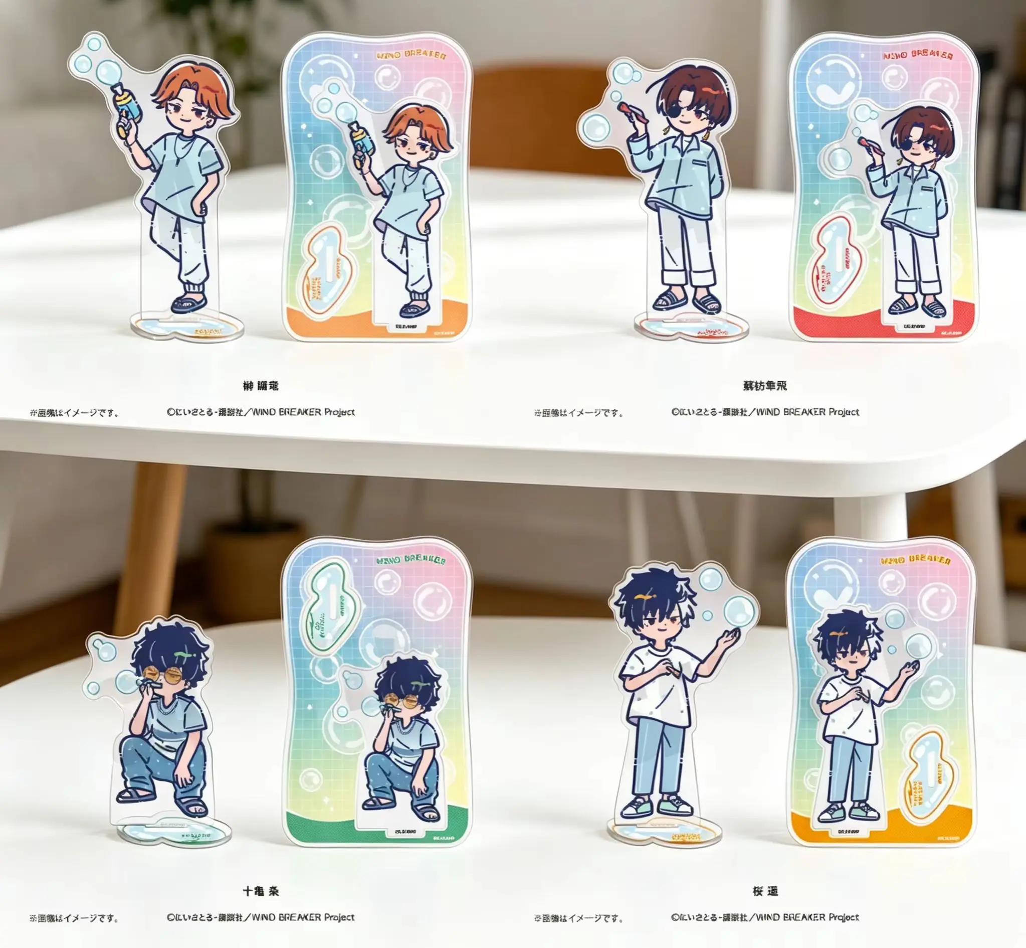 Anime WIND BREAKER Haruka Sakura Retopopu Ver Q-style Making Bubbles Acrylic Stand Model Plate Keychains Desktop Ornament