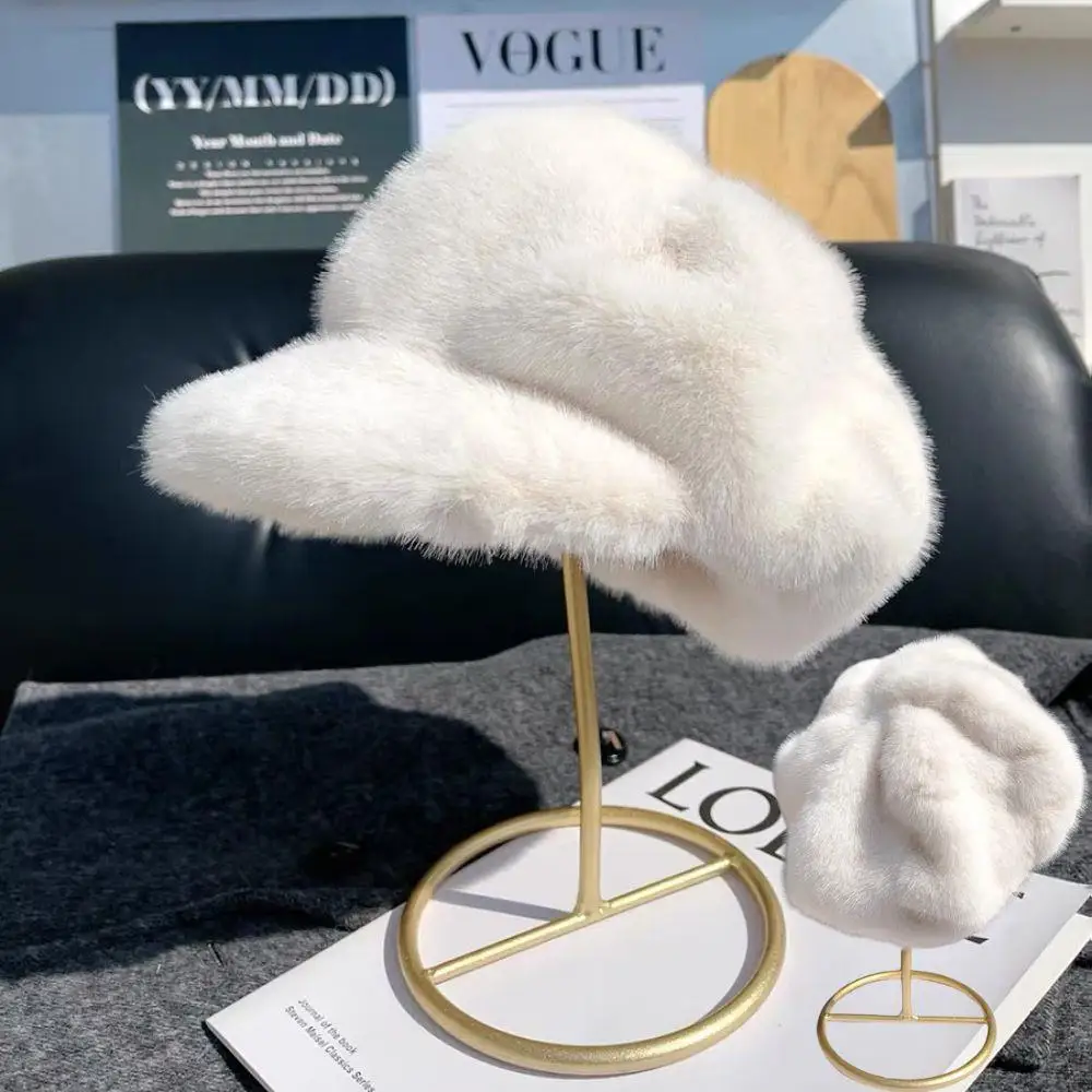 المرأة الخريف والشتاء الدافئة الصوف القبعات الكورية نمط القبعات الدافئة قبعة مثمنة في الهواء الطلق الباردة واقية ومقاومة للتجميد قبعة روسية