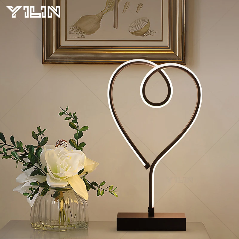 LED Table Lamp Modern Line Syle Spiral Dimmable Bedside Lamp Creative LED Desk Night Light For Bedroom Living Room Home Decorate