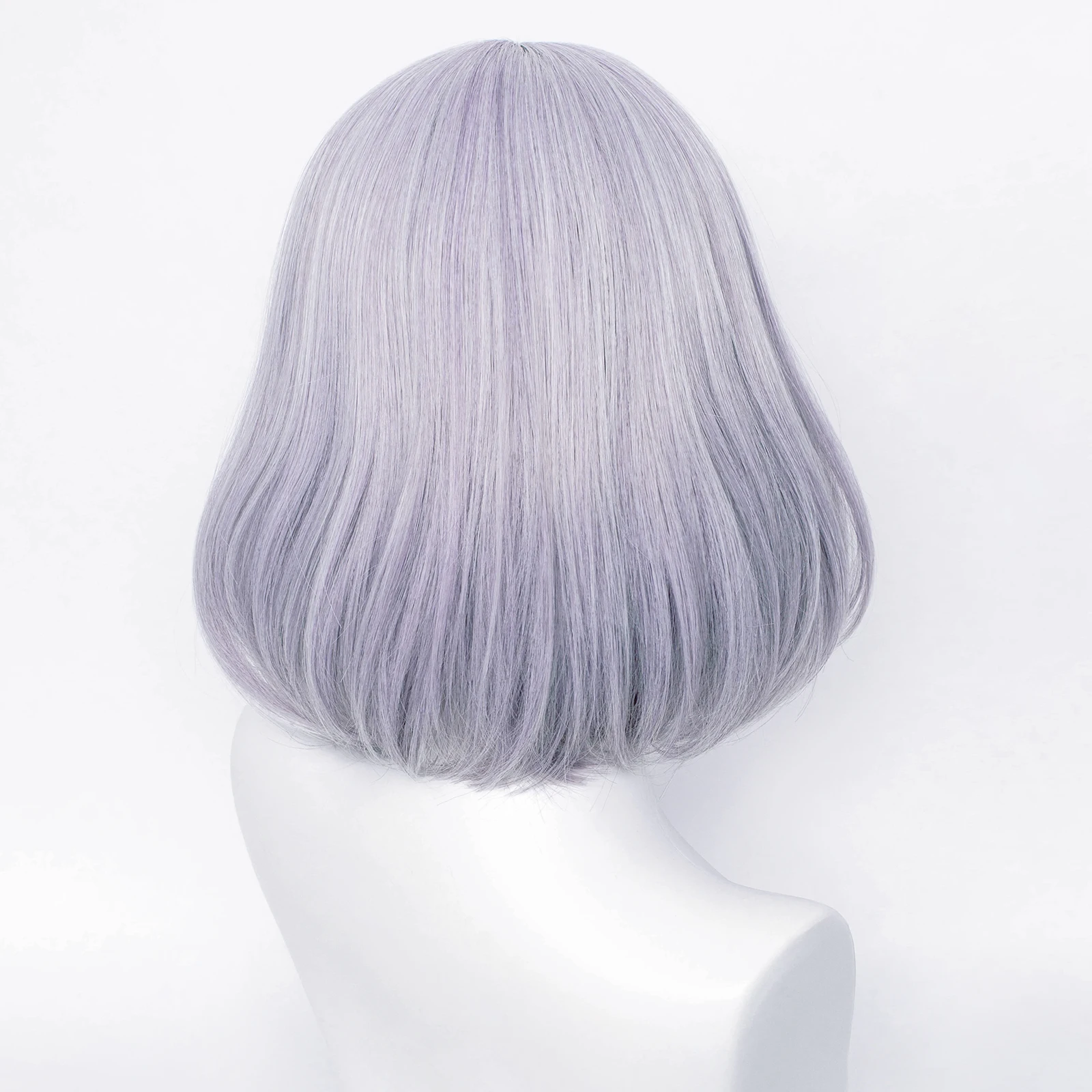 RANYU Genshin Impact Noelle Wig Short Synthetic Straight Light Purple Game Anime Hair Heat Resistant Wig for Party