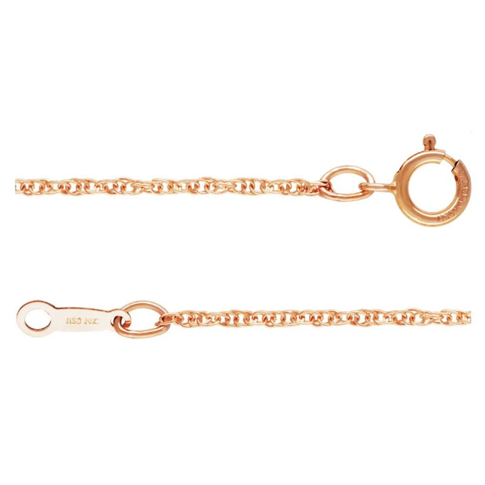 

14K Rose Gold Filled 1mm Rope Chain Beading Necklace w/ Spring Ring Clasp 16 18 Inches