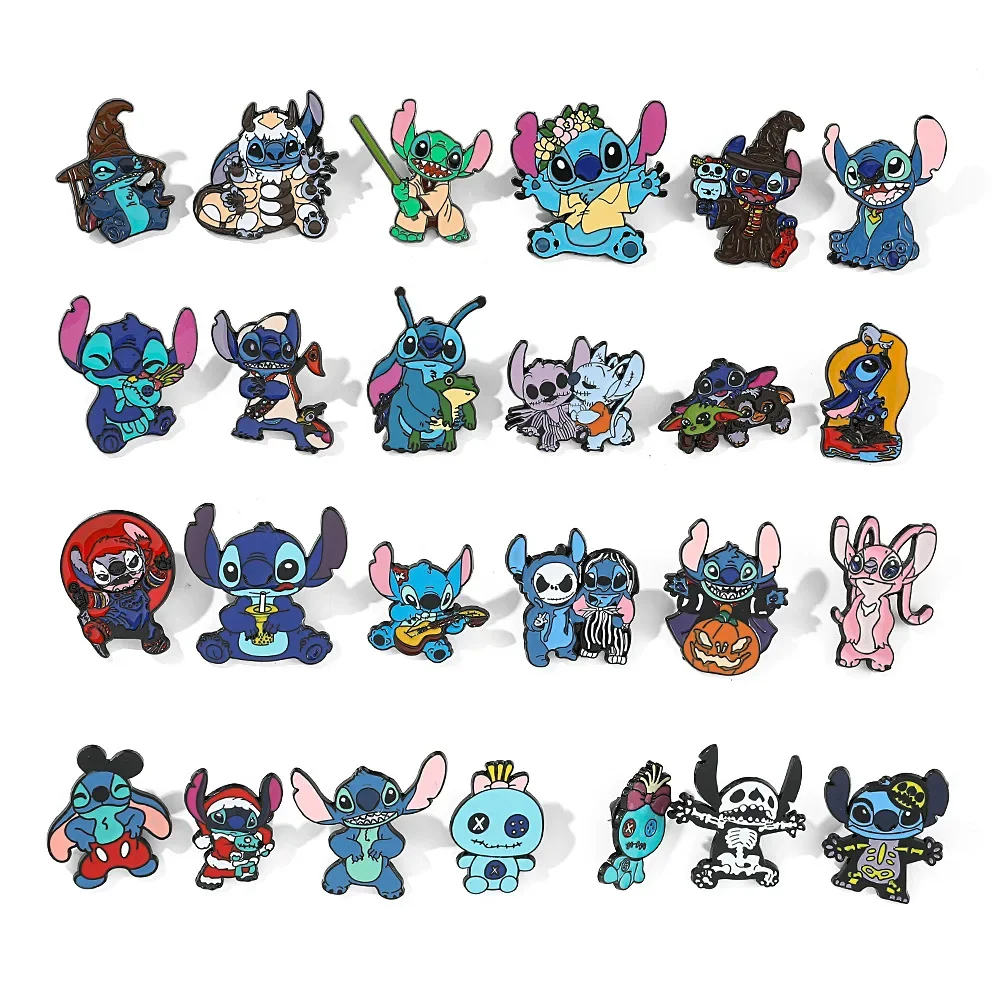 Lilo & Stitch Disney Cartoon Brooch Lapel Badges Backpack Metal Enamel Pins Clothes Jeans Accessories Decoration Jewelry Gifts