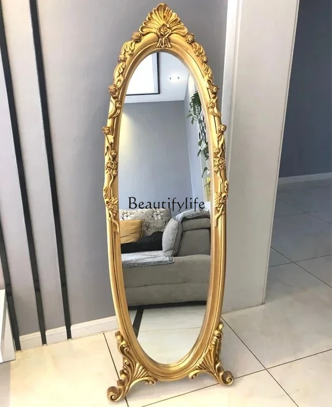

European simple full-length mirror multi-function, mobile bedroom, full body, full-length mirror household girl powder
