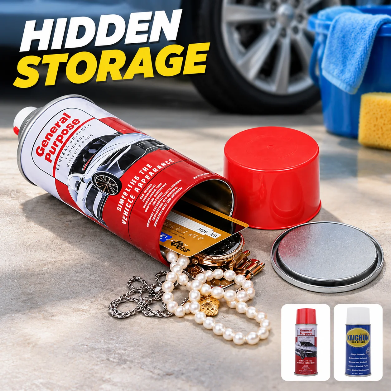 Diversion Safe Car Spray Can Hidden Stash Container Secret Compartment Canister for Jewelry Cash Valuables Anti-Theft Lock Box