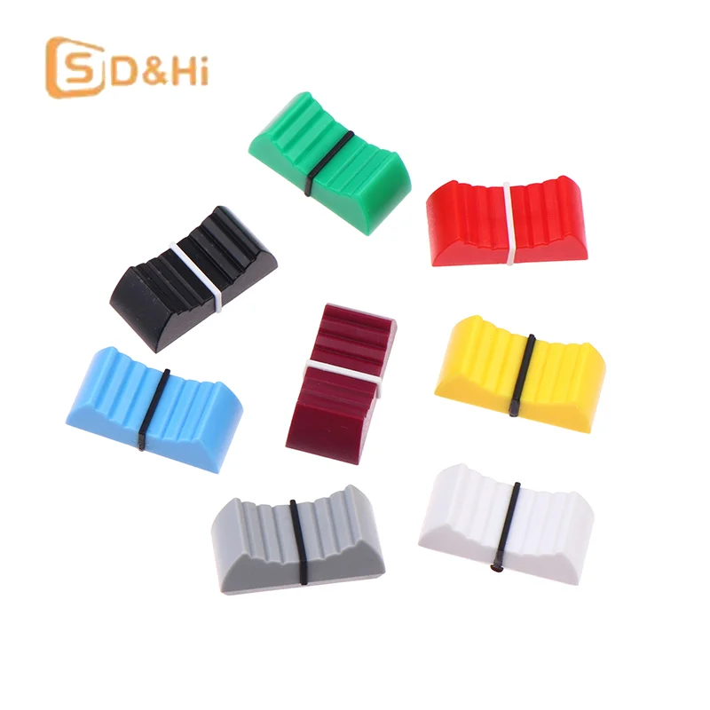 10pcs 24.5MM Fader Knob Cap Plastic Mixer Push Key Cap Fader Knob Cap Touch Sensitive Slider Ribbed Mixer Desk Switch Knob Cap