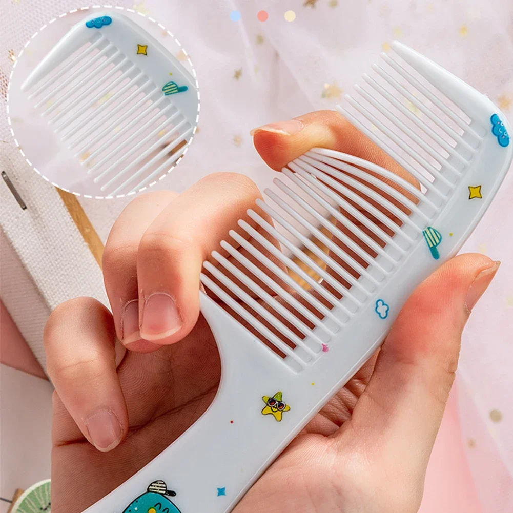 Cute Household Children's Cartoon Dance Yoga Two-Piece Set Primary School Students Portable Smooth Hair Plastic Comb