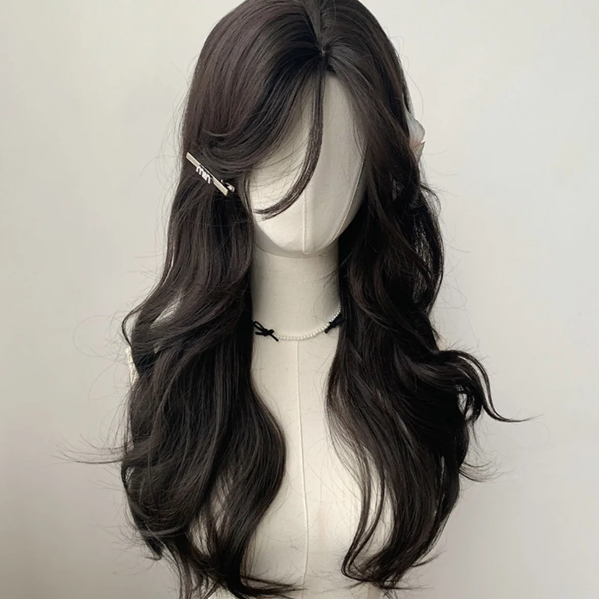

Wig female long hair natural medium eight-character long curly hair fluffy natural simulation whole head cover