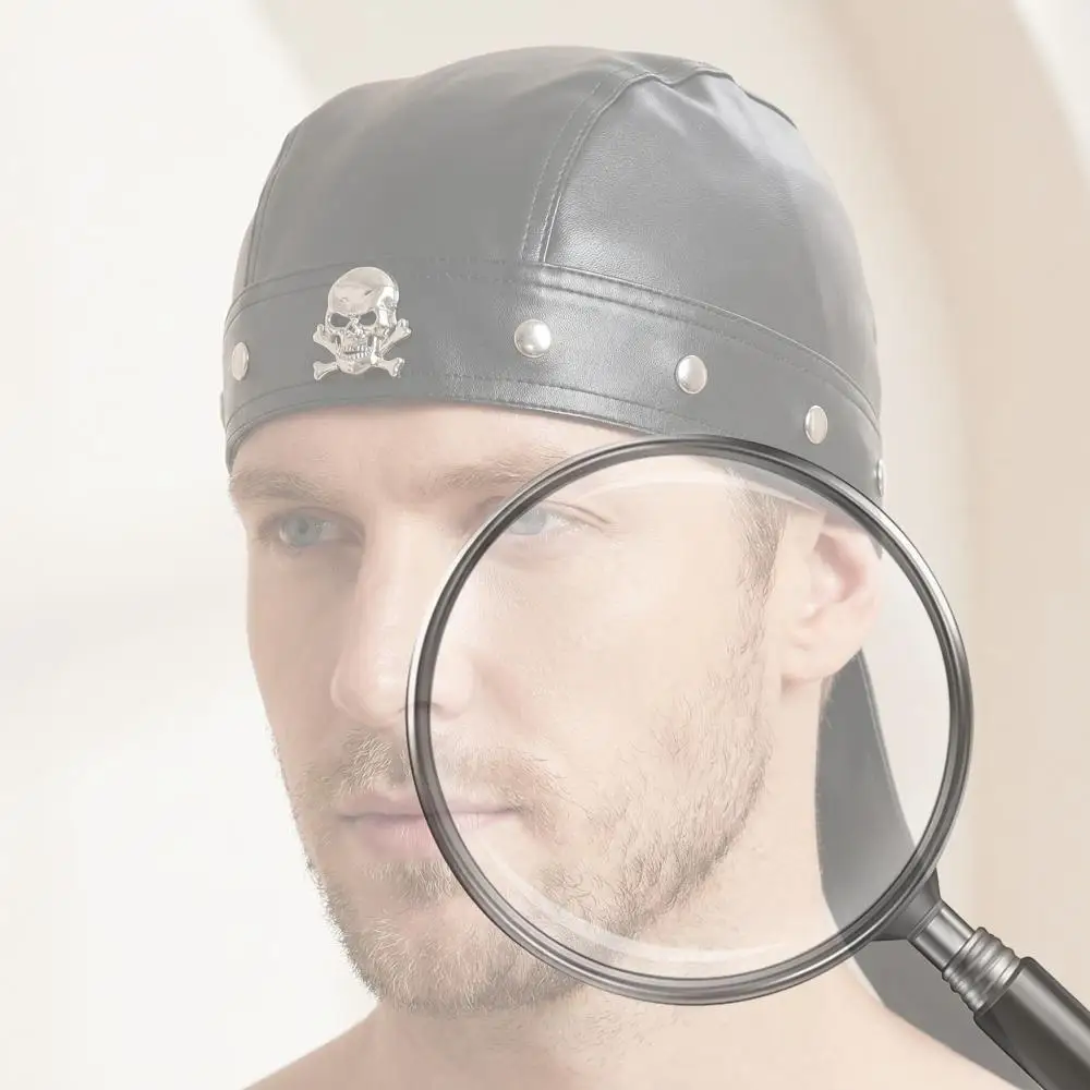 

Байкерская кепка из искусственной кожи для женщин, стильная байкерская кепка с шипами, тряпичная повязка на голову, регулируемая, с плотной посадкой для верховой езды и активного отдыха